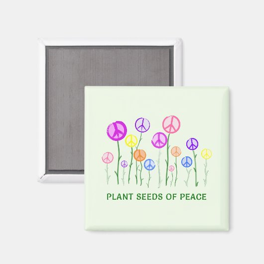 Peace Sign Flowers Magnet (Voorkant / Achterkant)