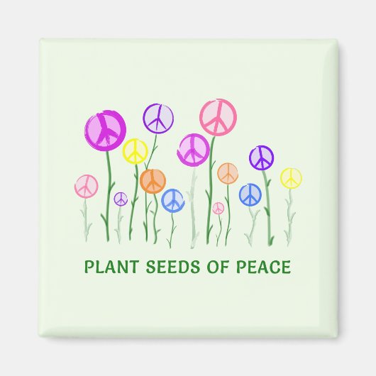 Peace Sign Flowers Magnet (Voorkant)