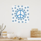 Peace Sign Flowers Poster (Keuken)