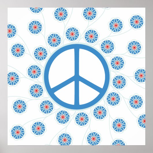 Peace Sign Flowers Poster (Voorkant)