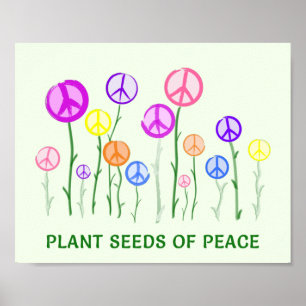 Peace Sign Flowers Print