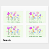 Peace Sign Flowers Rechthoekige Sticker (Vel)