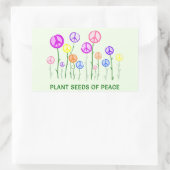 Peace Sign Flowers Rechthoekige Sticker (Tas)