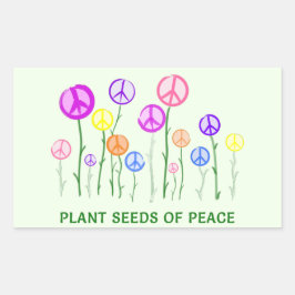 Peace Sign Flowers Rechthoekige Sticker