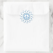 Peace Sign Flowers Ronde Sticker (Tas)