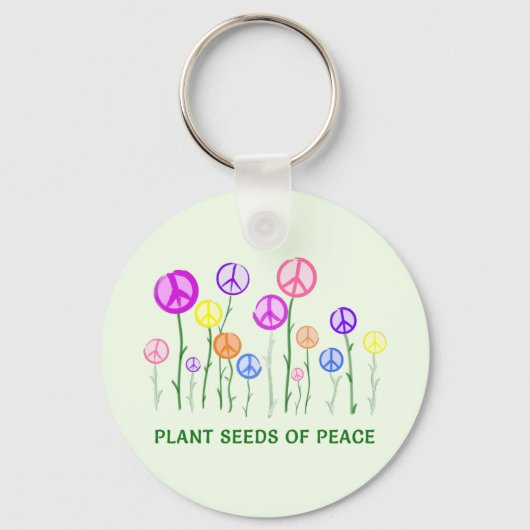 Peace Sign Flowers Sleutelhanger (Voorkant)