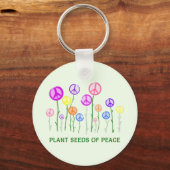 Peace Sign Flowers Sleutelhanger (Voorkant)