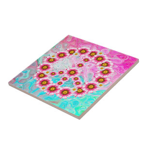 Peace Sign Flowers Tegeltje