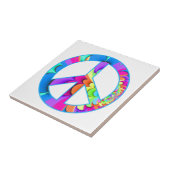 Peace Sign Fractal Summer Palette Ceramic Tile Tegeltje (Zijkant)