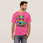 Peace Sign Frog Hippie Stropdas-Dye Vrouwen Mannen T-shirt (Voorkant volledig)
