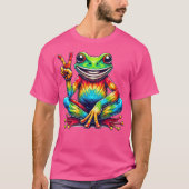Peace Sign Frog Hippie Stropdas-Dye Vrouwen Mannen T-shirt (Voorkant)