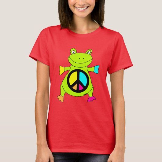 Peace Sign Frog T-shirt (Voorkant)
