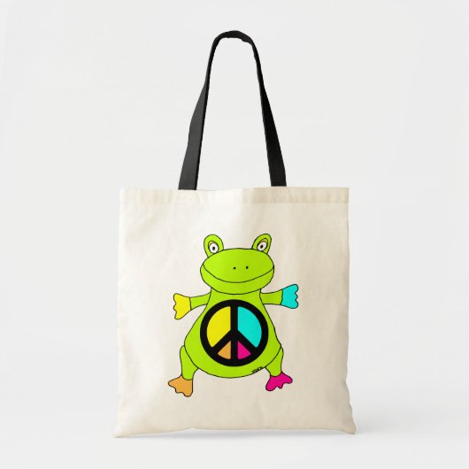 Peace Sign Frog Tote Bag (Voorkant)