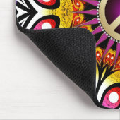 Peace Sign Groovy Paars roze Mousepad Muismat (Hoek)