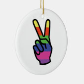 PEACE SIGN HAND KERAMISCH ORNAMENT (Rechts)