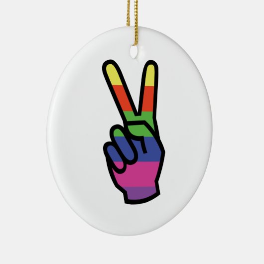 PEACE SIGN HAND KERAMISCH ORNAMENT (Rechts)