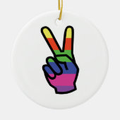 PEACE SIGN HAND KERAMISCH ORNAMENT (Voorkant)