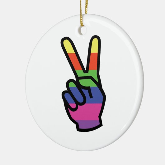 PEACE SIGN HAND KERAMISCH ORNAMENT (Links)
