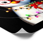 Peace Sign Hand Penguin Santa Christmas Penguin Pa Poster (Hoek)