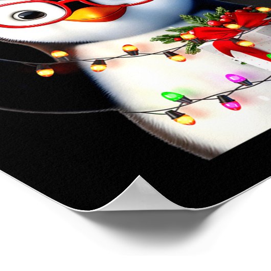 Peace Sign Hand Penguin Santa Christmas Penguin Pa Poster (Hoek)