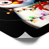 Peace Sign Hand Penguin Santa Christmas Penguin Pa Poster (Hoek)