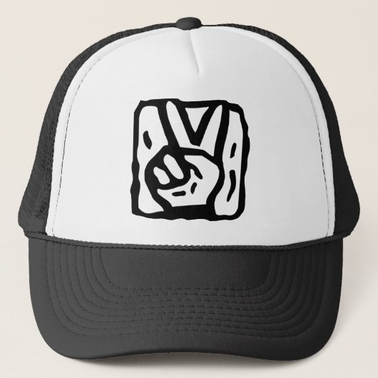 Peace Sign Hands Trucker Pet (Voorkant)