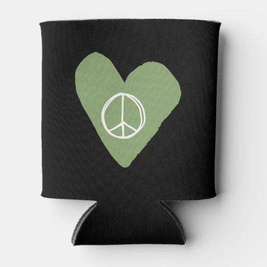 Peace Sign Heart Blikjeskoeler (Voorkant)