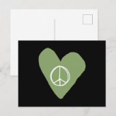 Peace Sign Heart Briefkaart (Voorkant / Achterkant)