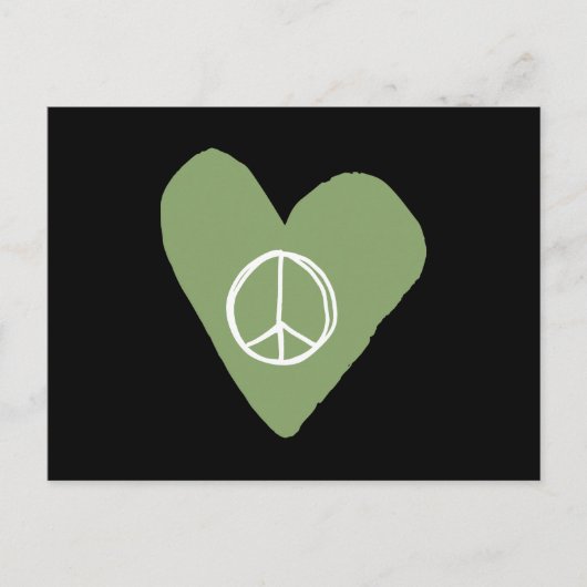 Peace Sign Heart Briefkaart (Voorkant)