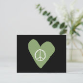 Peace Sign Heart Briefkaart (Staand voorkant)