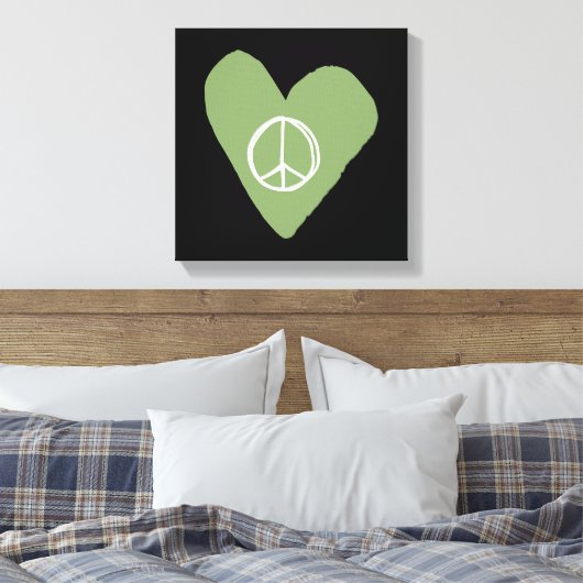 Peace Sign Heart Canvas Afdruk (Insitu (Slaapkamer))