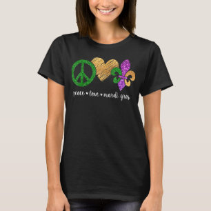 Peace Sign Heart Fleur de Lys Hippie Peace Love Ma T-shirt