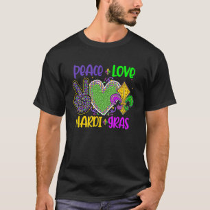 Peace Sign Heart Fleur de Lys Hippie Peace Love Ma T-shirt