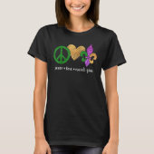 Peace Sign Heart Fleur de Lys Hippie Peace Love Ma T-shirt (Voorkant)