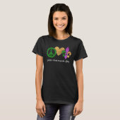 Peace Sign Heart Fleur de Lys Hippie Peace Love Ma T-shirt (Voorkant volledig)