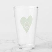 Peace Sign Heart Glas (Achterkant)