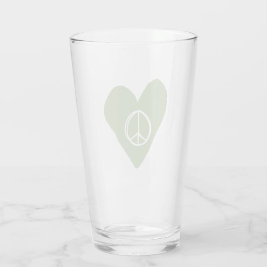 Peace Sign Heart Glas (Achterkant)