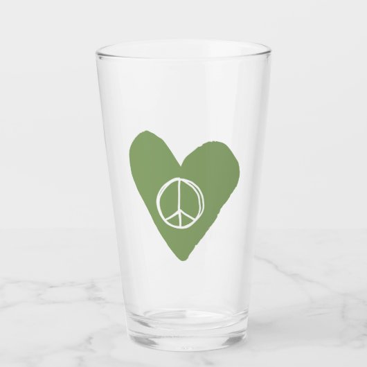 Peace Sign Heart Glas (Voorkant)