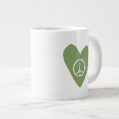 Peace Sign Heart Grote Koffiekop (Voorkant rechts)