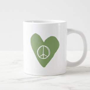 Peace Sign Heart Grote Koffiekop