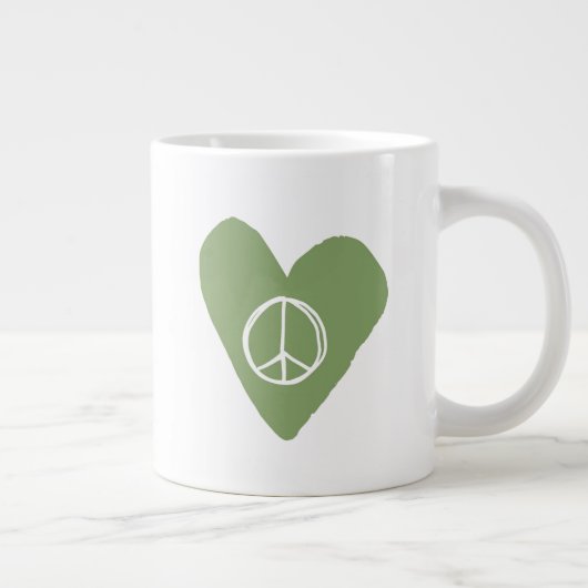 Peace Sign Heart Grote Koffiekop (Rechts)