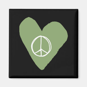 Peace Sign Heart Magneet