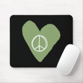 Peace Sign Heart Muismat (Met muis)