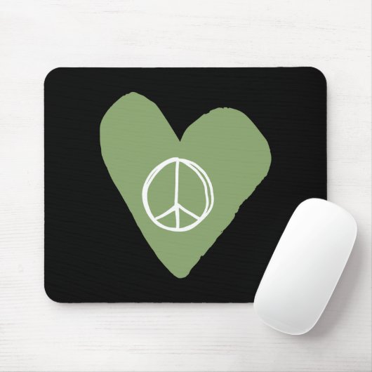 Peace Sign Heart Muismat (Met muis)