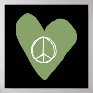 Peace Sign Heart Poster
