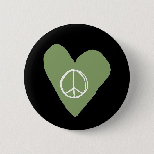 Peace Sign Heart Ronde Button 5,7 Cm (Voorkant)