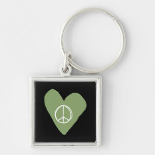 Peace Sign Heart Sleutelhanger