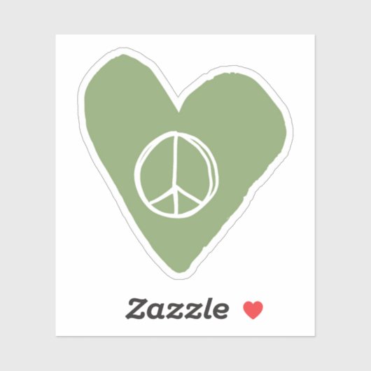 Peace Sign Heart Sticker (Vel)