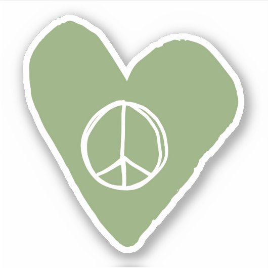 Peace Sign Heart Sticker (Voorkant)