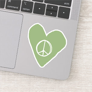 Peace Sign Heart Sticker